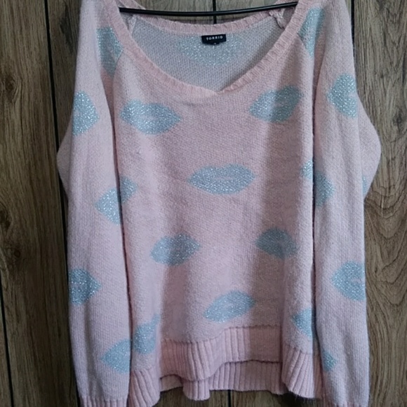 torrid Tops - Light Pink Lip Sweater